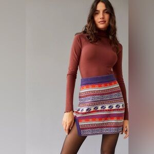 Urban Outfitters Lenni Sweater Mini Skirt New Small Hello Planet Wine New Blue